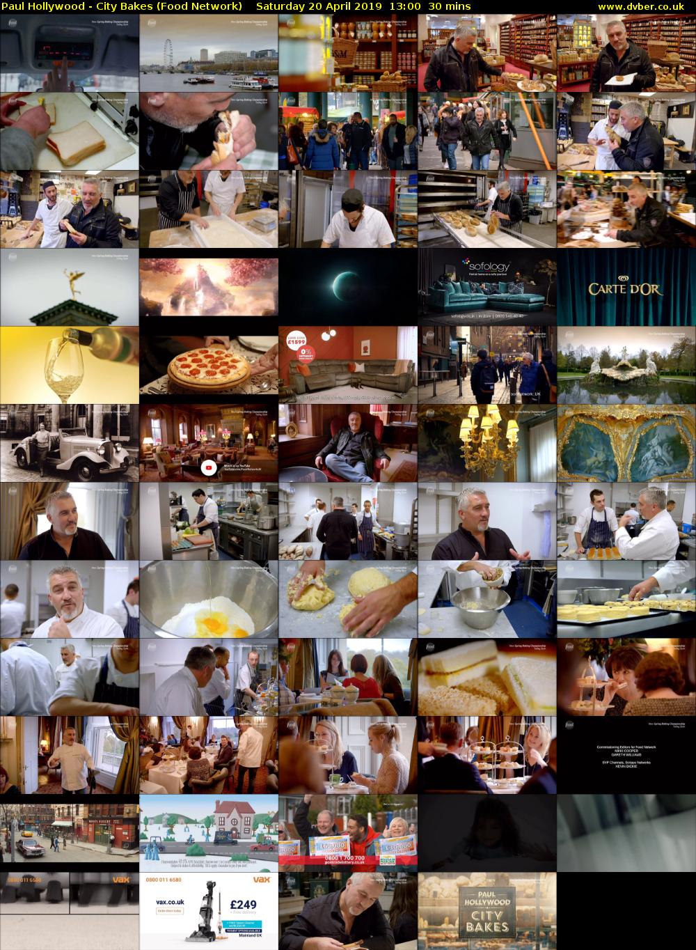Paul Hollywood - City Bakes (Food Network) Saturday 20 April 2019 13:00 - 13:30