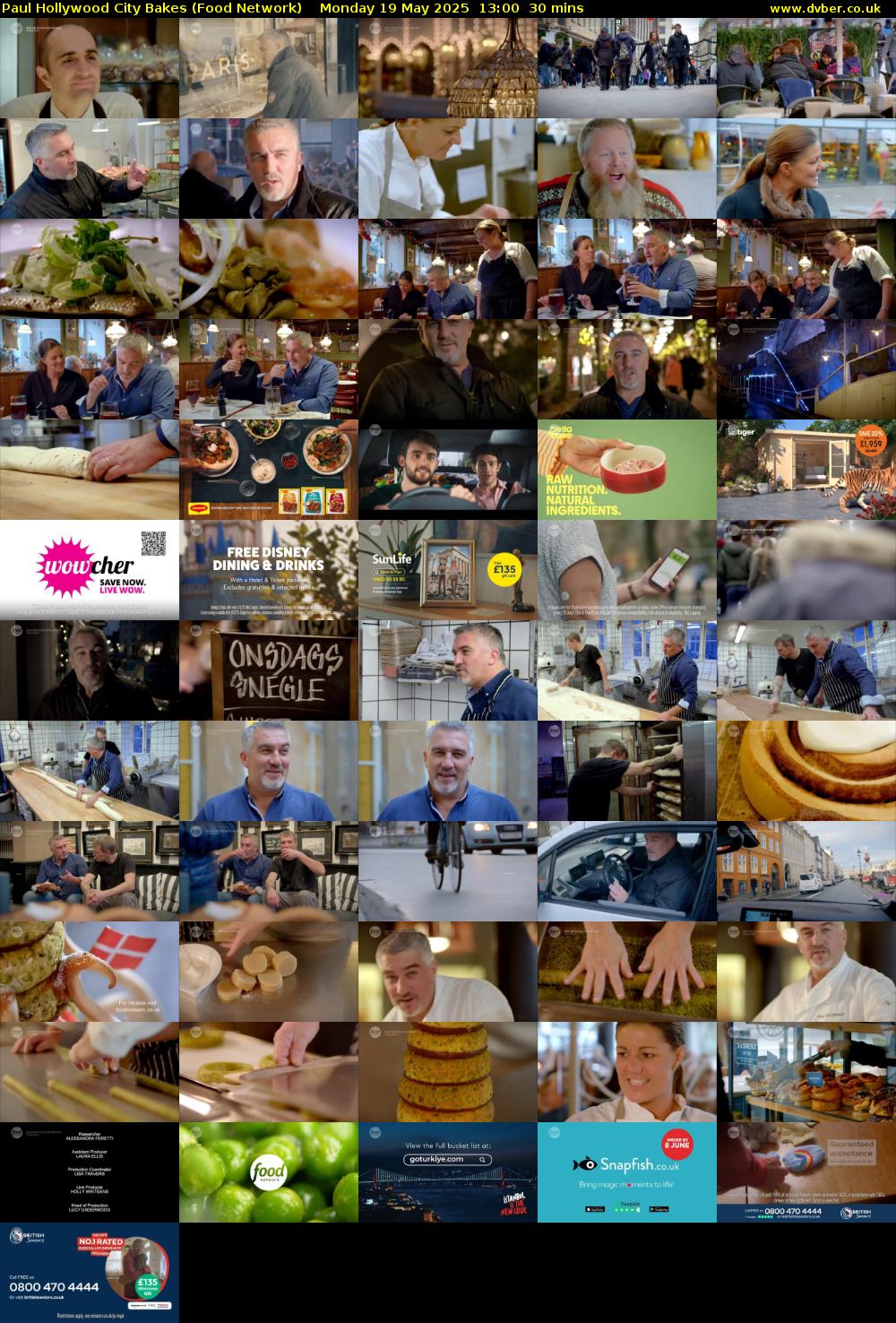 Paul Hollywood City Bakes (Food Network) Monday 19 May 2025 13:00 - 13:30