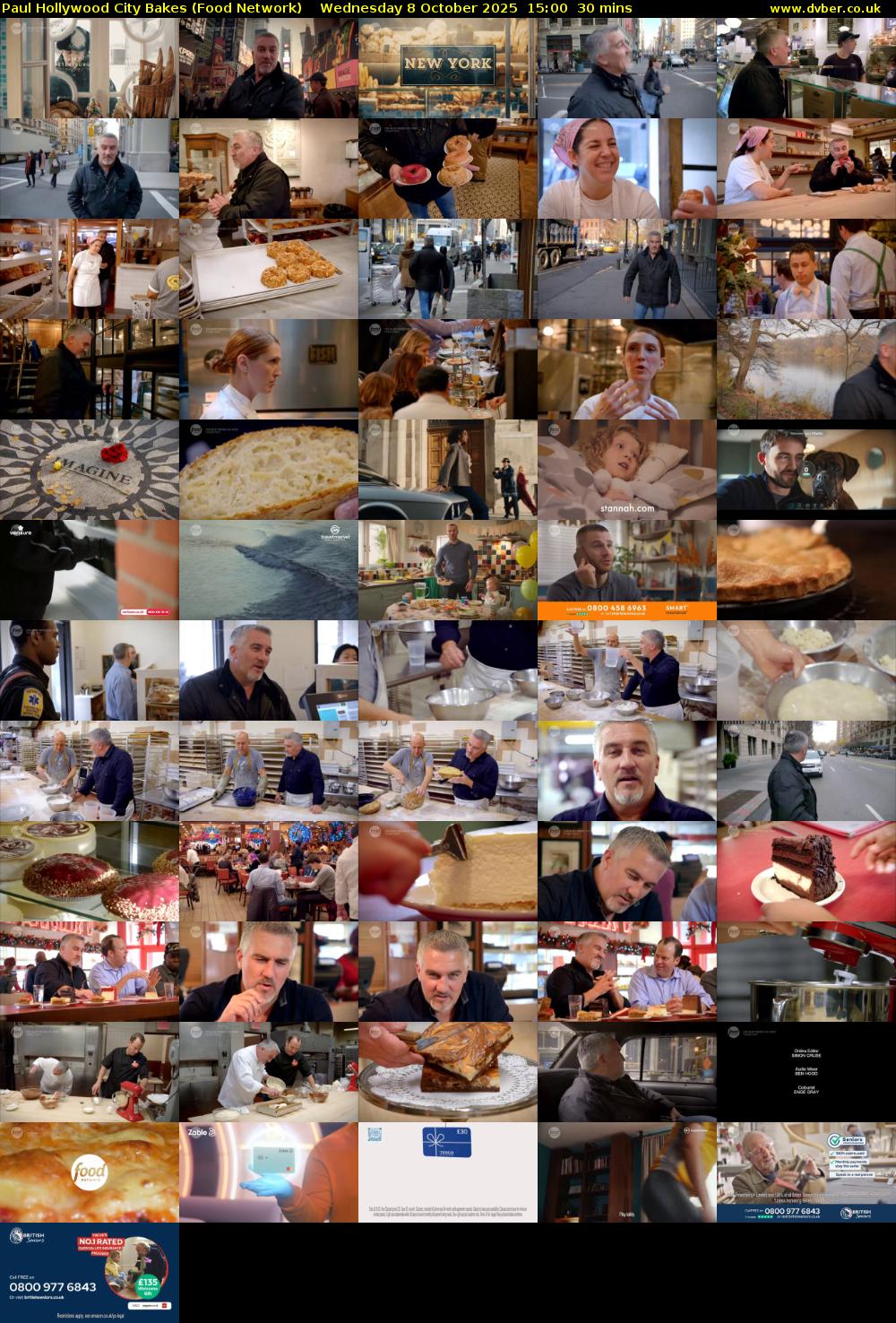 Paul Hollywood City Bakes (Food Network) Wednesday 8 October 2025 15:00 - 15:30