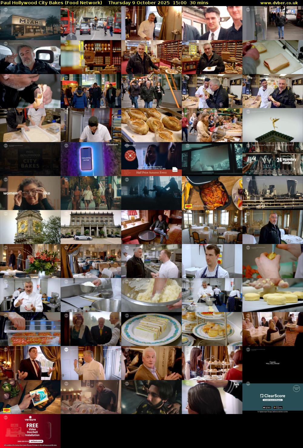 Paul Hollywood City Bakes (Food Network) Thursday 9 October 2025 15:00 - 15:30