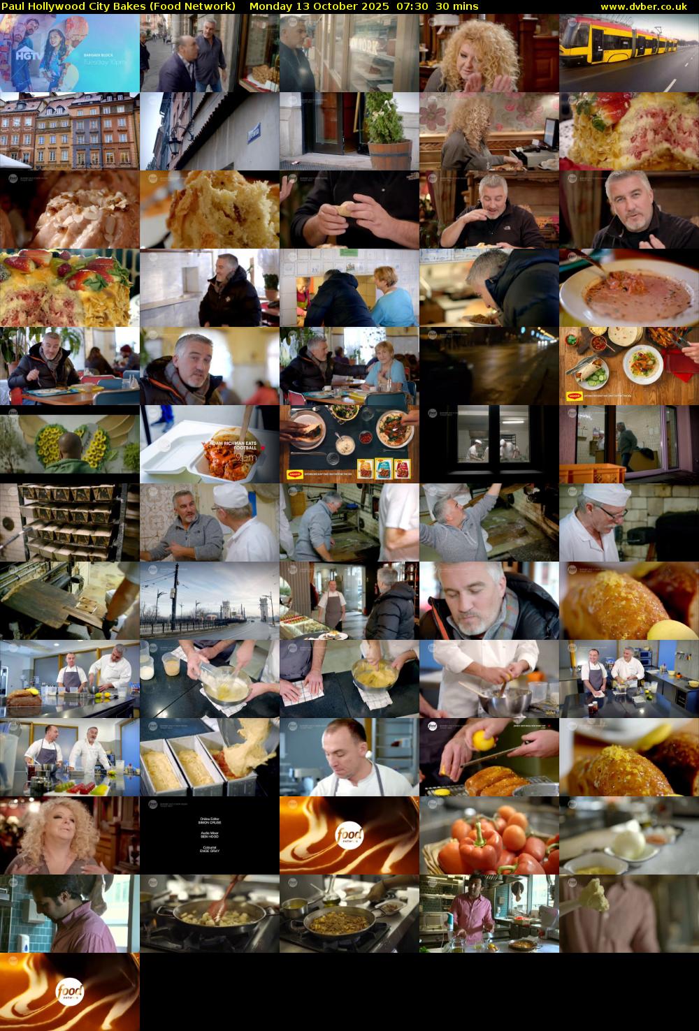 Paul Hollywood City Bakes (Food Network) Monday 13 October 2025 07:30 - 08:00