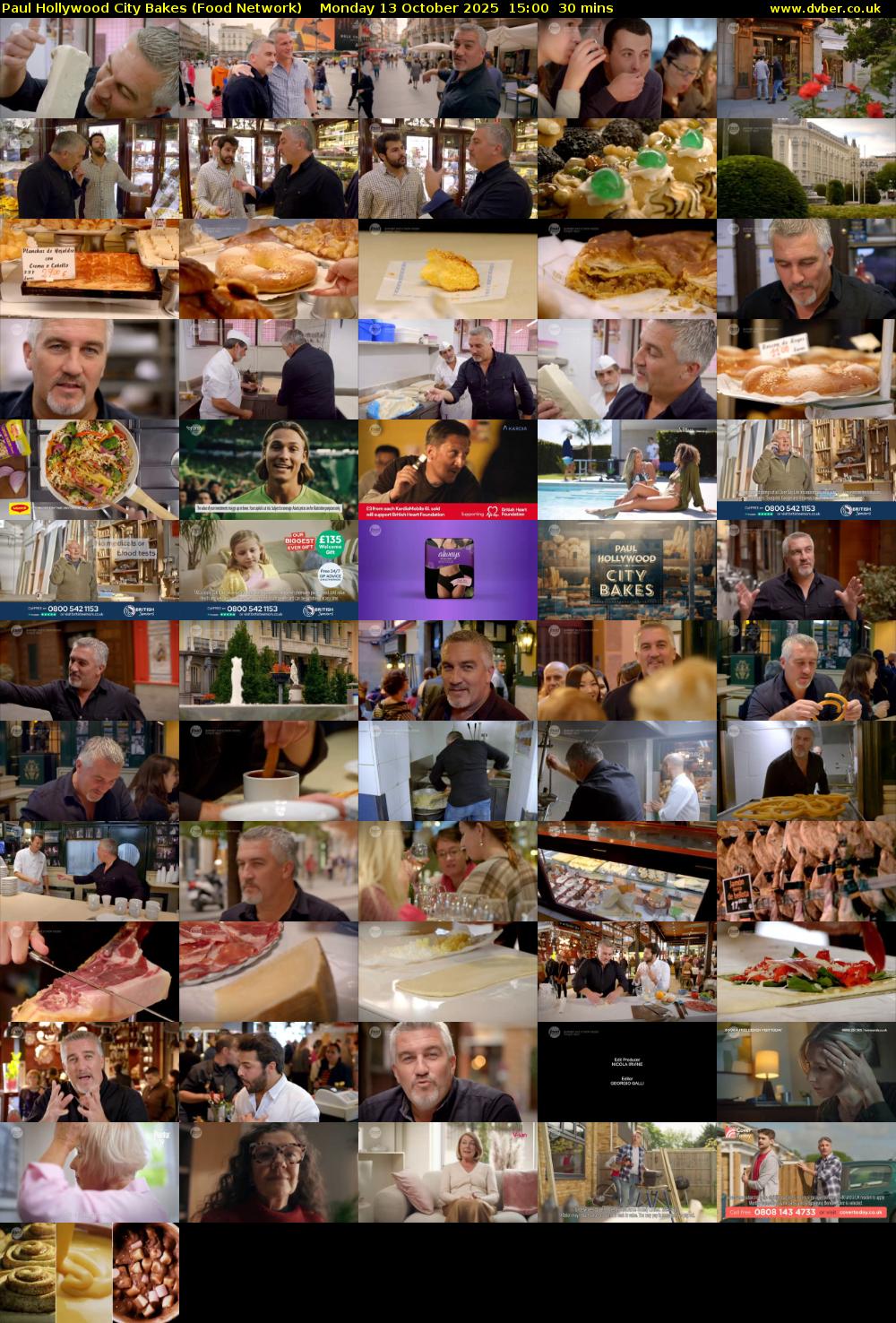 Paul Hollywood City Bakes (Food Network) Monday 13 October 2025 15:00 - 15:30