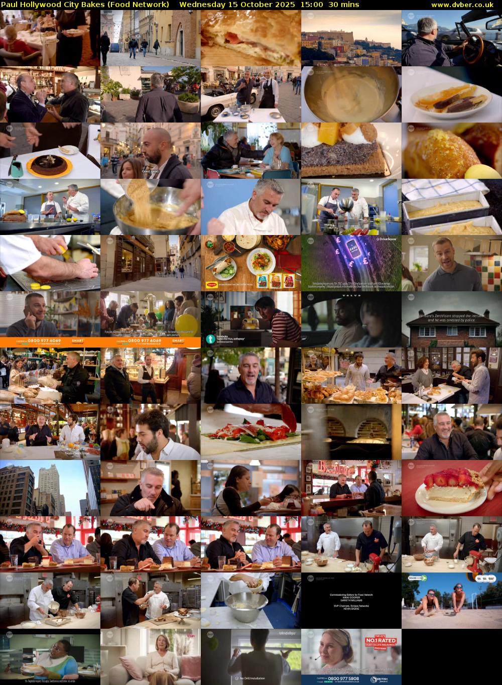 Paul Hollywood City Bakes (Food Network) Wednesday 15 October 2025 15:00 - 15:30