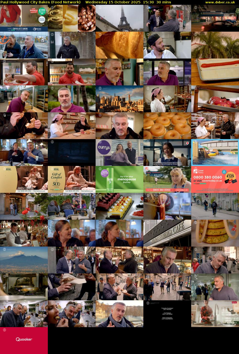Paul Hollywood City Bakes (Food Network) Wednesday 15 October 2025 15:30 - 16:00