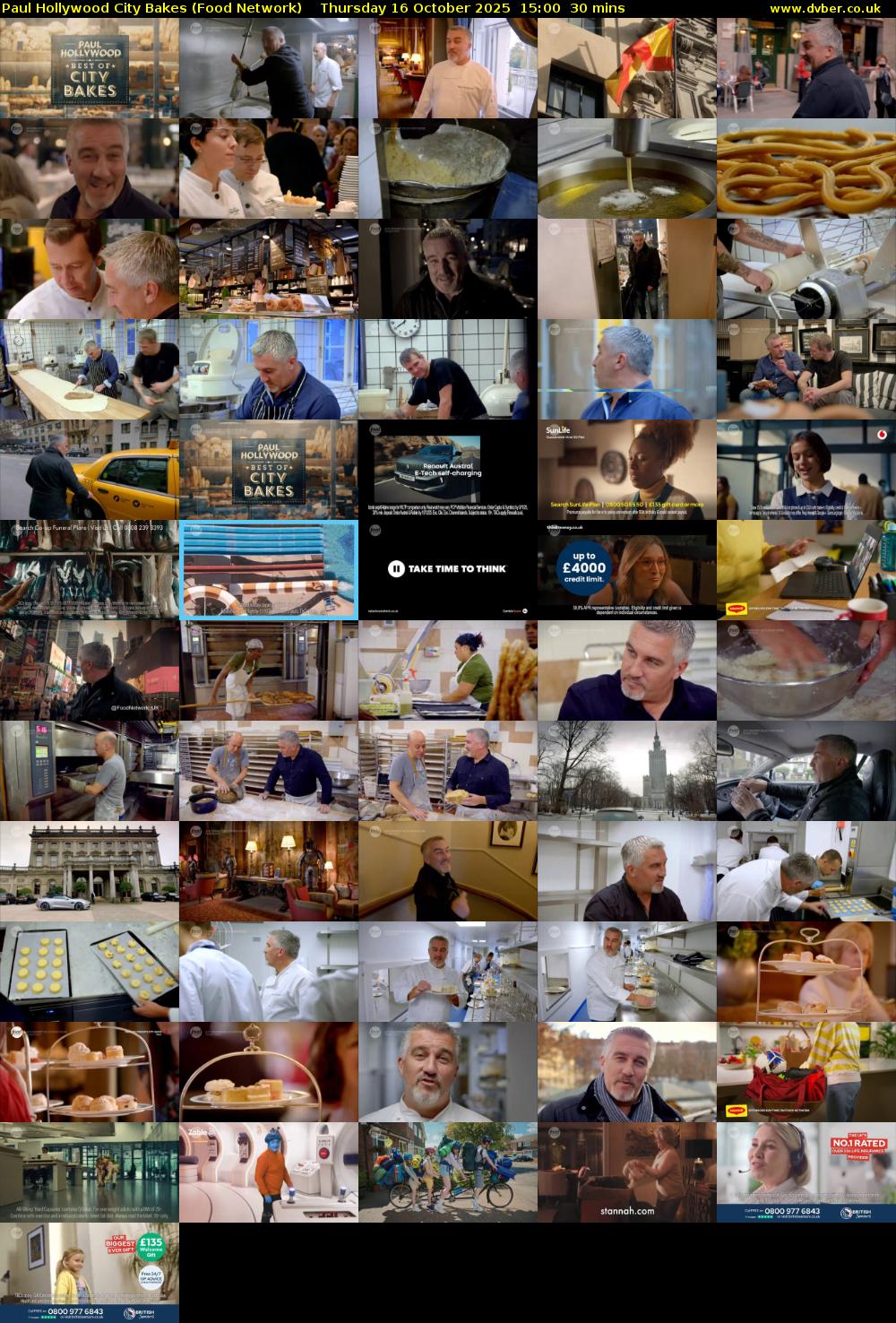 Paul Hollywood City Bakes (Food Network) Thursday 16 October 2025 15:00 - 15:30