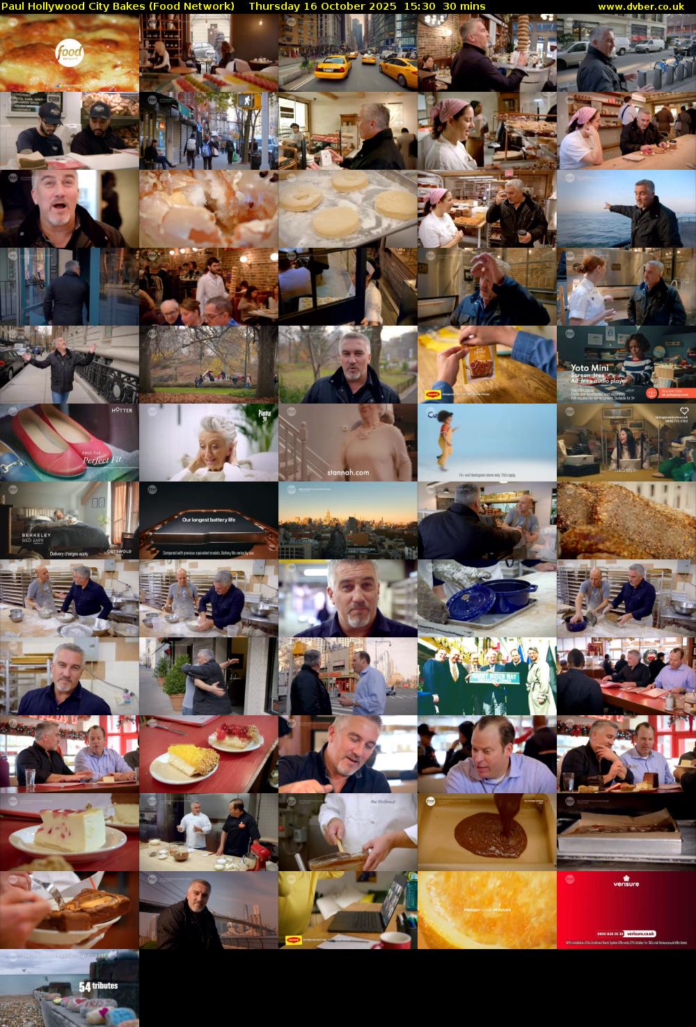 Paul Hollywood City Bakes (Food Network) Thursday 16 October 2025 15:30 - 16:00