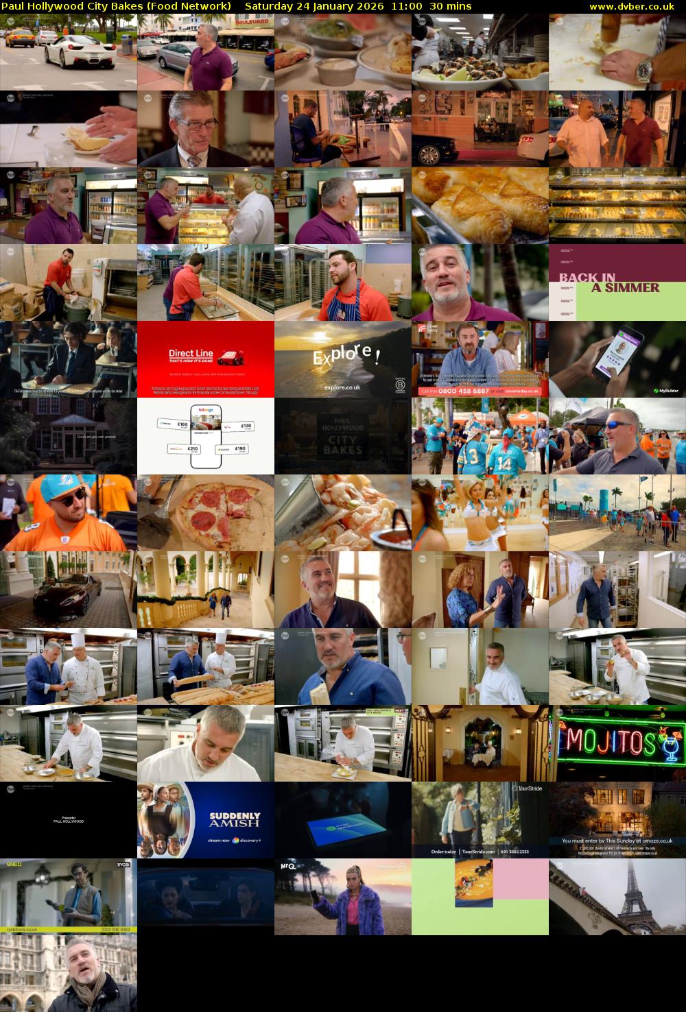 Paul Hollywood City Bakes (Food Network) Saturday 24 January 2026 11:00 - 11:30
