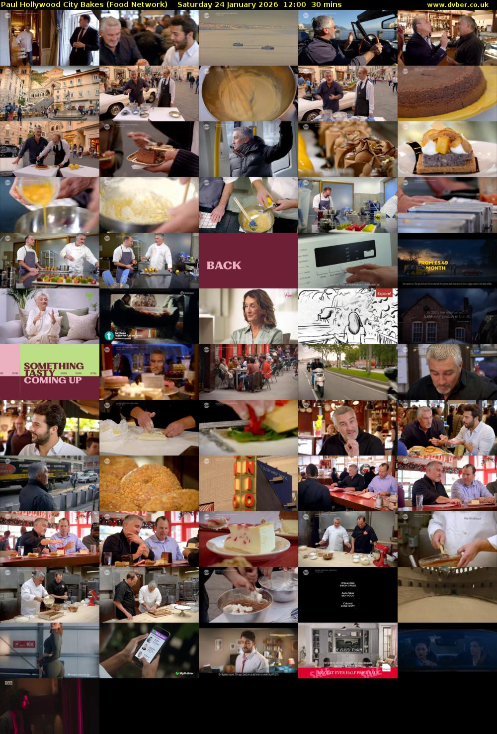 Paul Hollywood City Bakes (Food Network) Saturday 24 January 2026 12:00 - 12:30