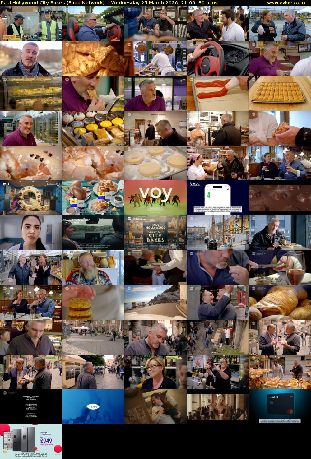 Paul Hollywood City Bakes (Food Network) Wednesday 25 March 2026 21:00 - 21:30