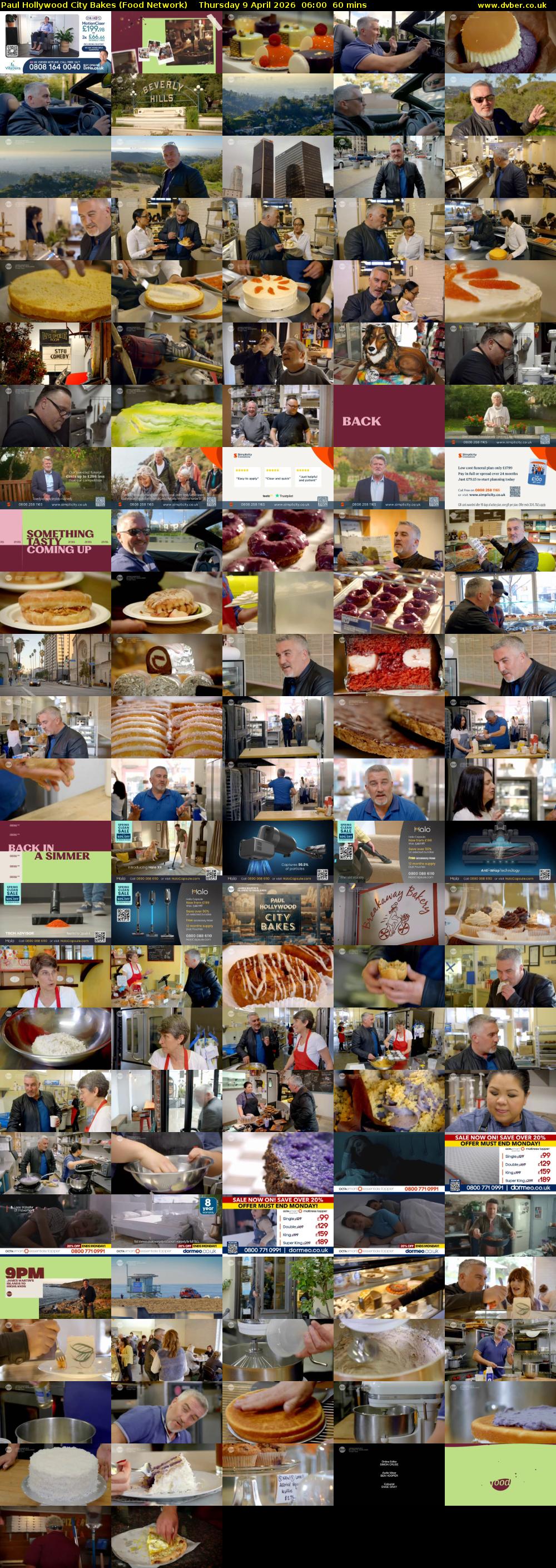 Paul Hollywood City Bakes (Food Network) Thursday 9 April 2026 06:00 - 07:00