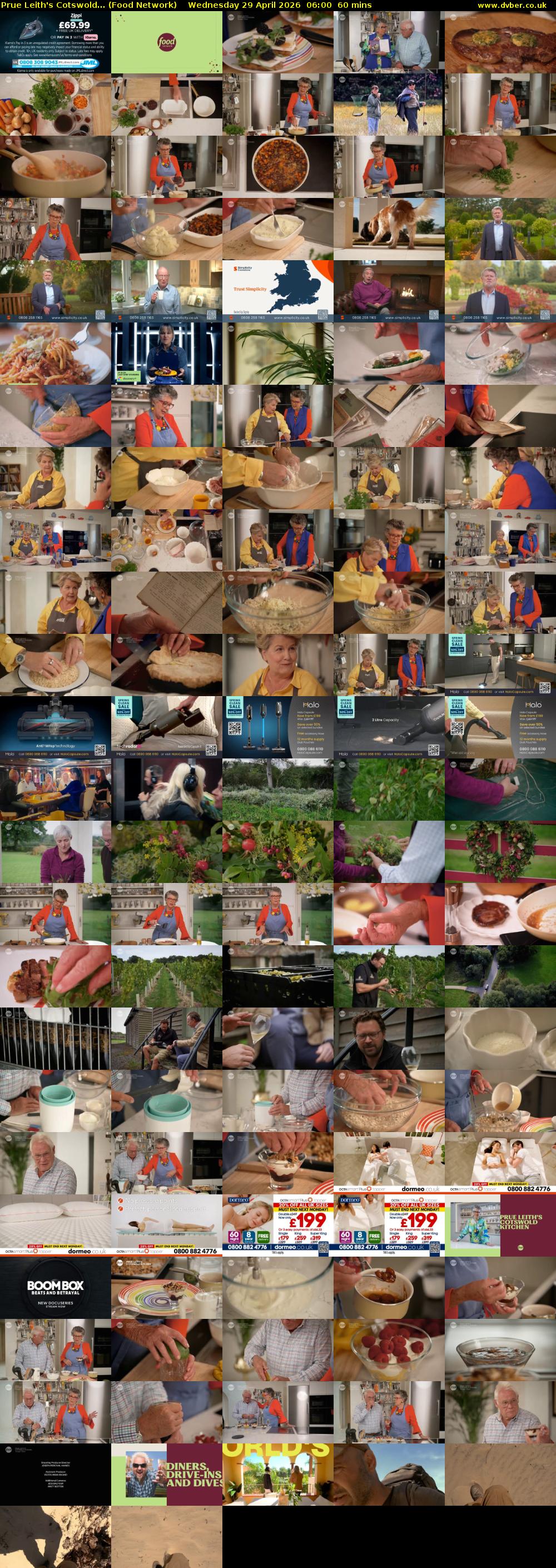 Prue Leith's Cotswold... (Food Network) Wednesday 29 April 2026 06:00 - 07:00