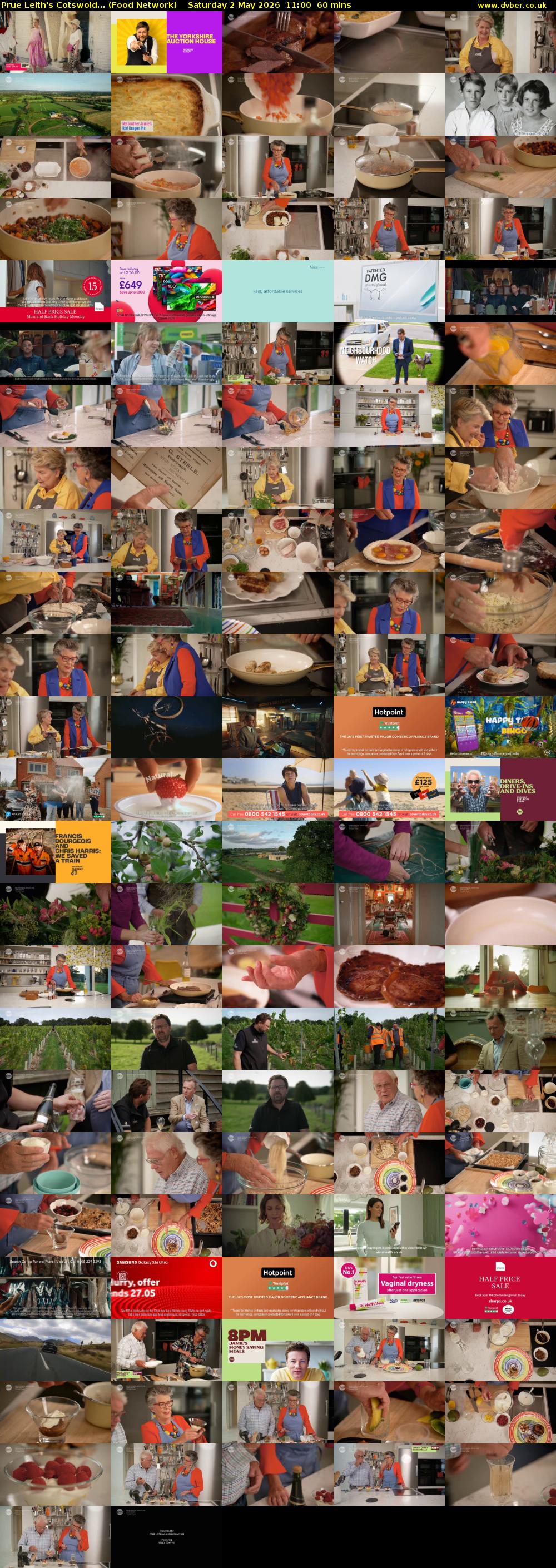 Prue Leith's Cotswold... (Food Network) Saturday 2 May 2026 11:00 - 12:00