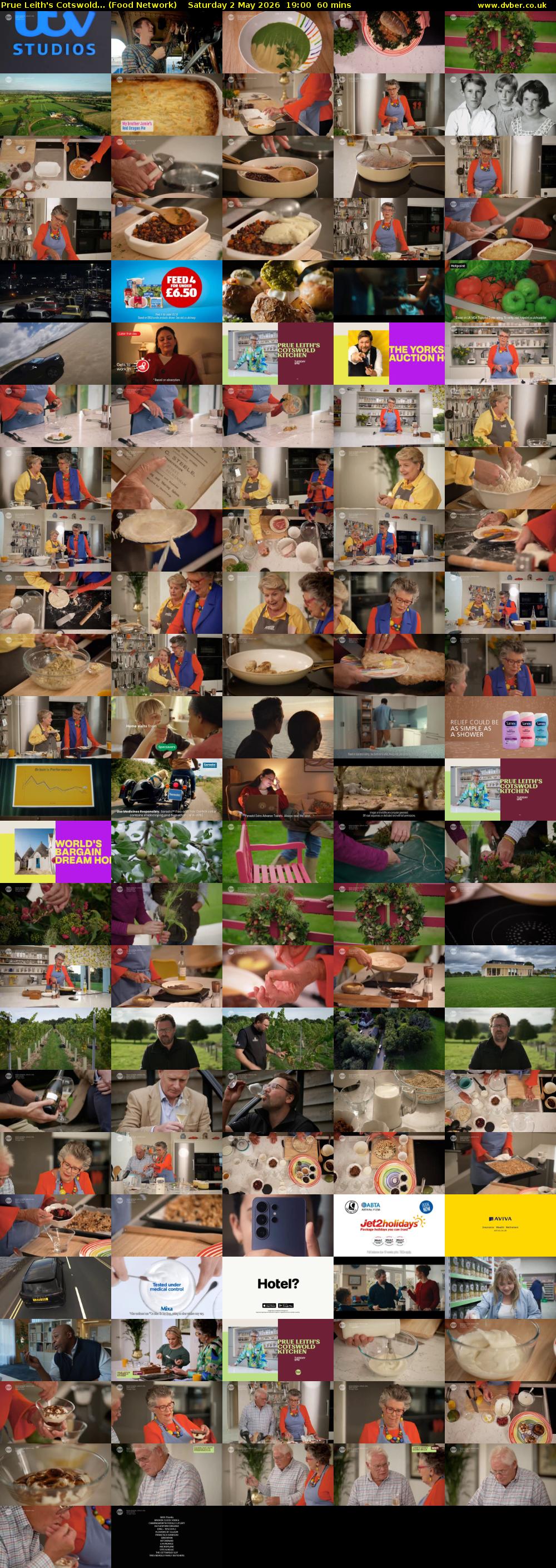 Prue Leith's Cotswold... (Food Network) Saturday 2 May 2026 19:00 - 20:00