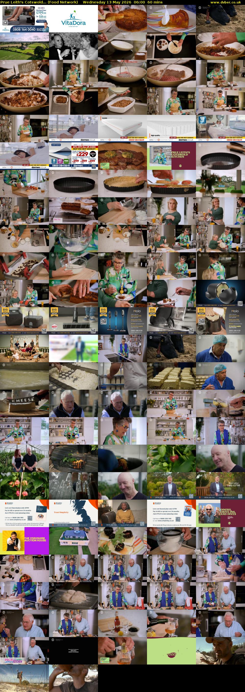 Prue Leith's Cotswold... (Food Network) Wednesday 13 May 2026 06:00 - 07:00