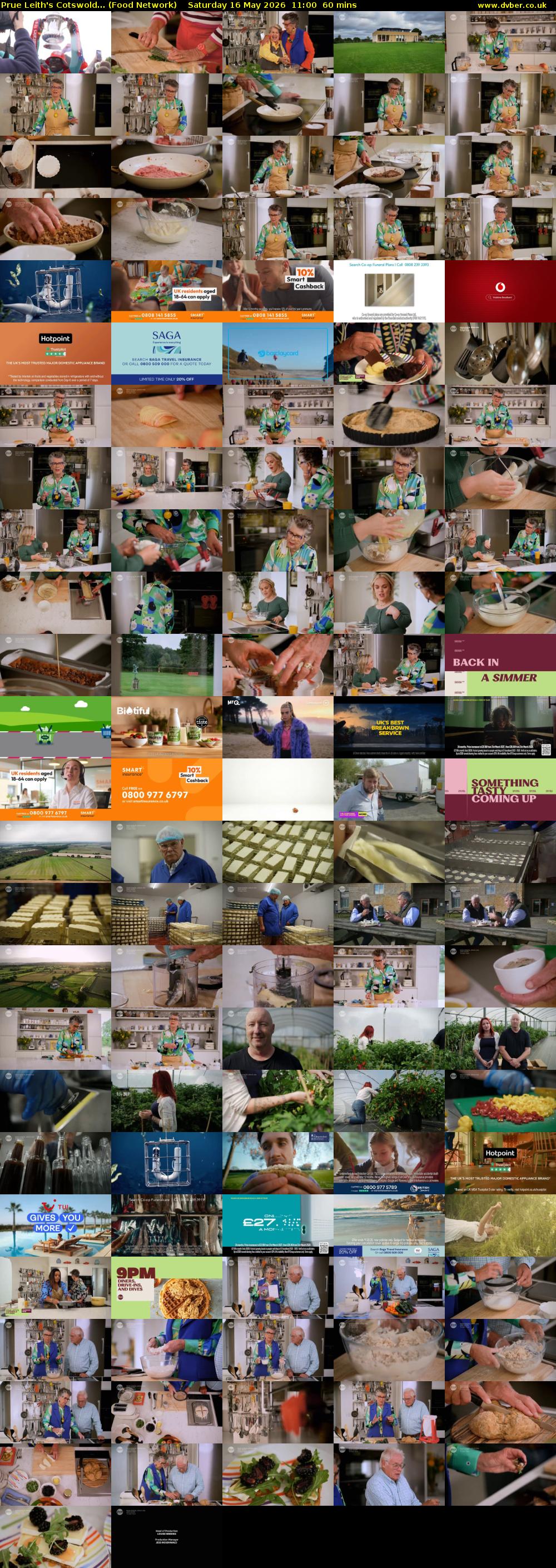 Prue Leith's Cotswold... (Food Network) Saturday 16 May 2026 11:00 - 12:00