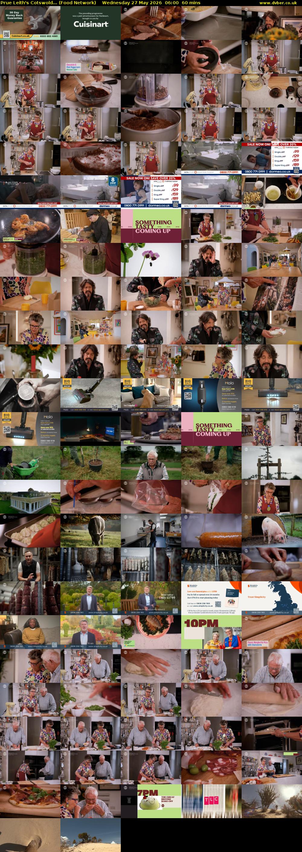 Prue Leith's Cotswold... (Food Network) Wednesday 27 May 2026 06:00 - 07:00