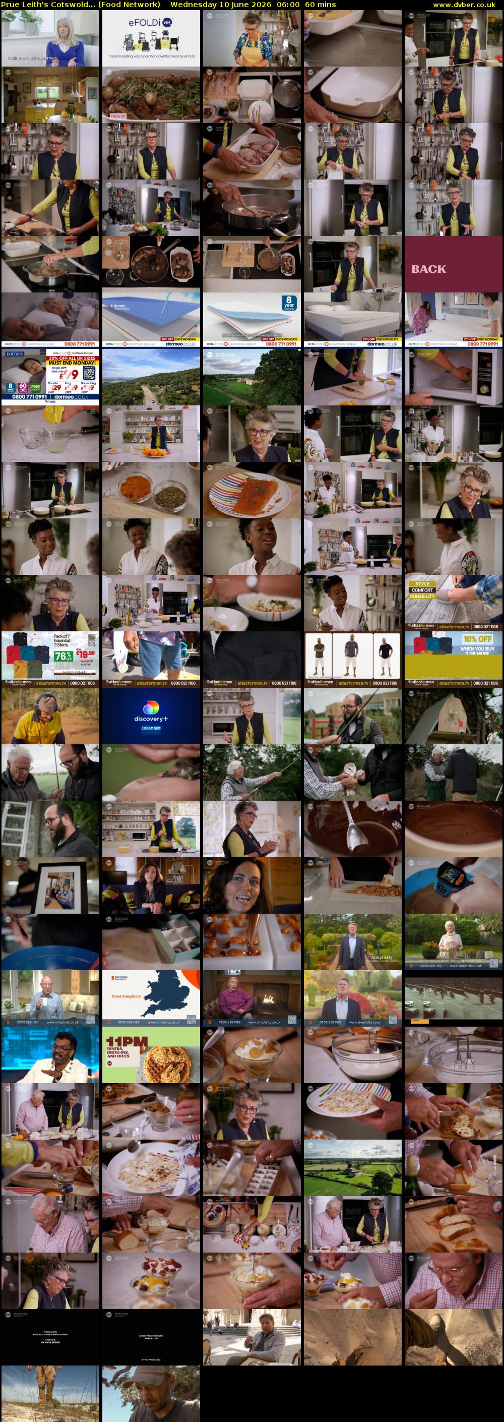 Prue Leith's Cotswold... (Food Network) Wednesday 10 June 2026 06:00 - 07:00