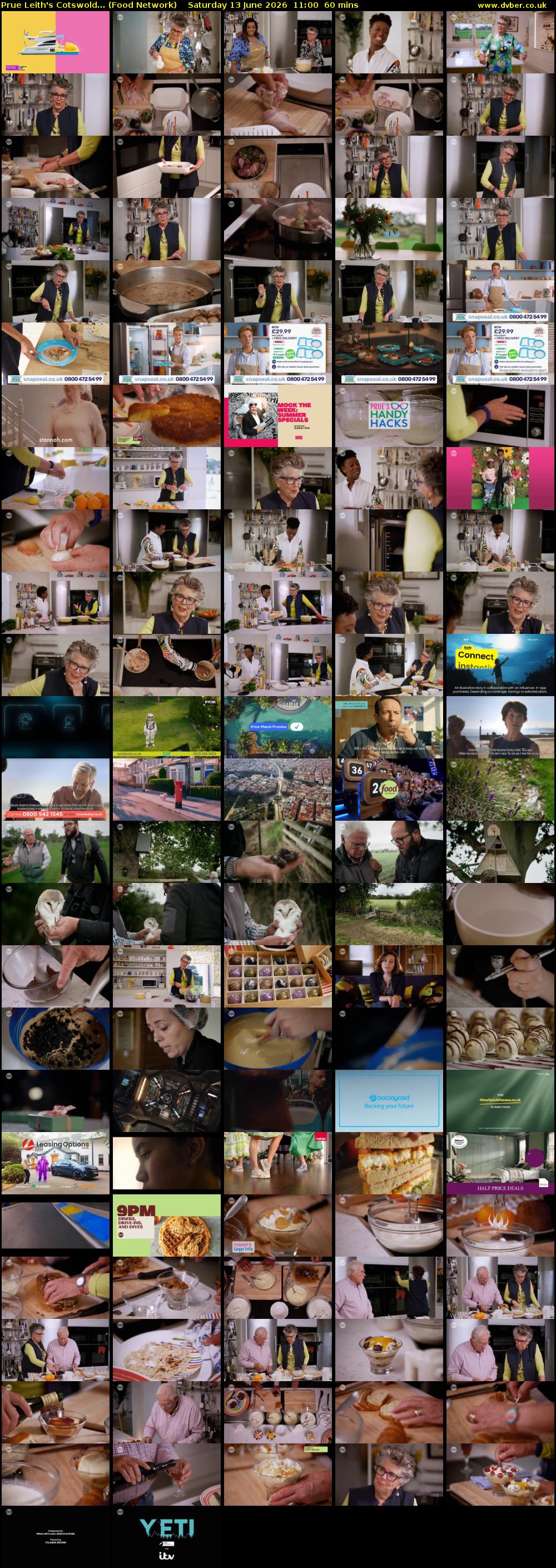 Prue Leith's Cotswold... (Food Network) Saturday 13 June 2026 11:00 - 12:00