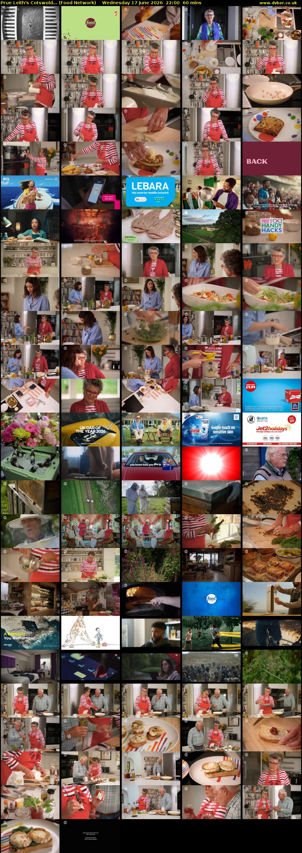 Prue Leith's Cotswold... (Food Network) Wednesday 17 June 2026 22:00 - 23:00