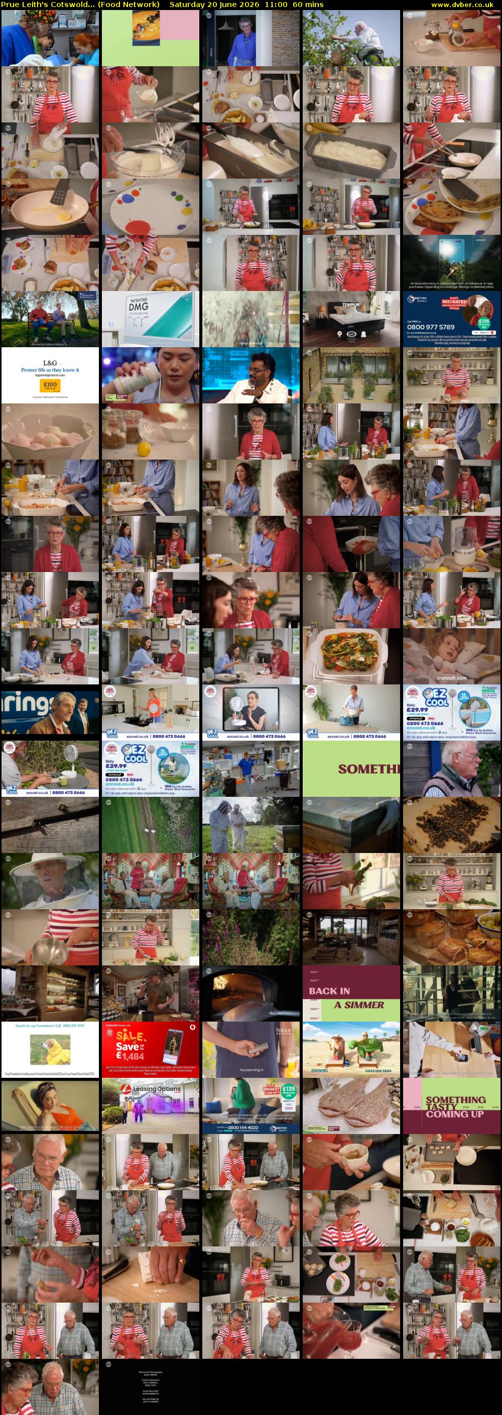 Prue Leith's Cotswold... (Food Network) Saturday 20 June 2026 11:00 - 12:00