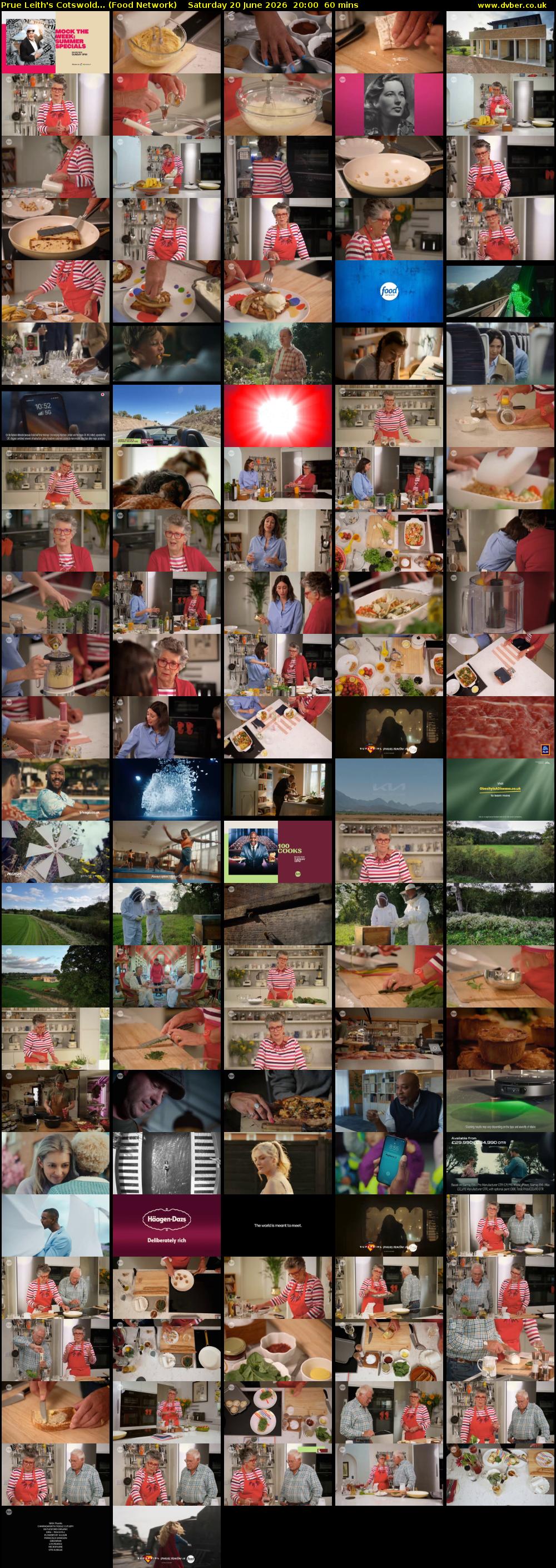 Prue Leith's Cotswold... (Food Network) Saturday 20 June 2026 20:00 - 21:00
