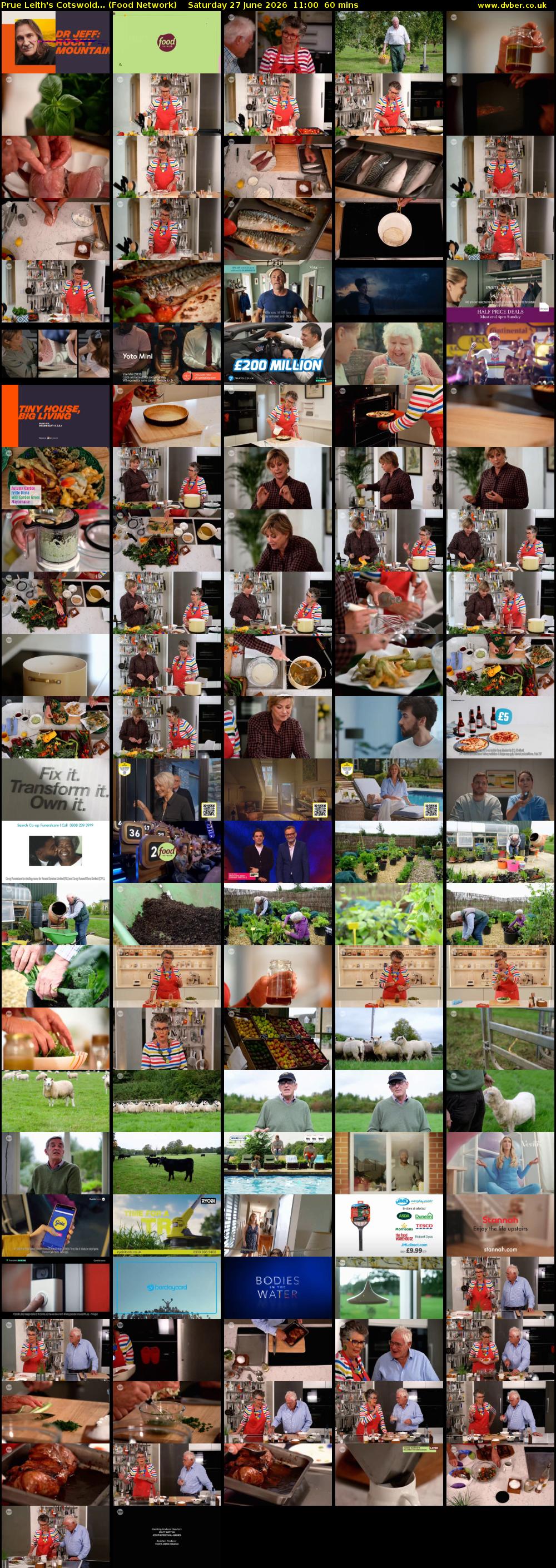 Prue Leith's Cotswold... (Food Network) Saturday 27 June 2026 11:00 - 12:00