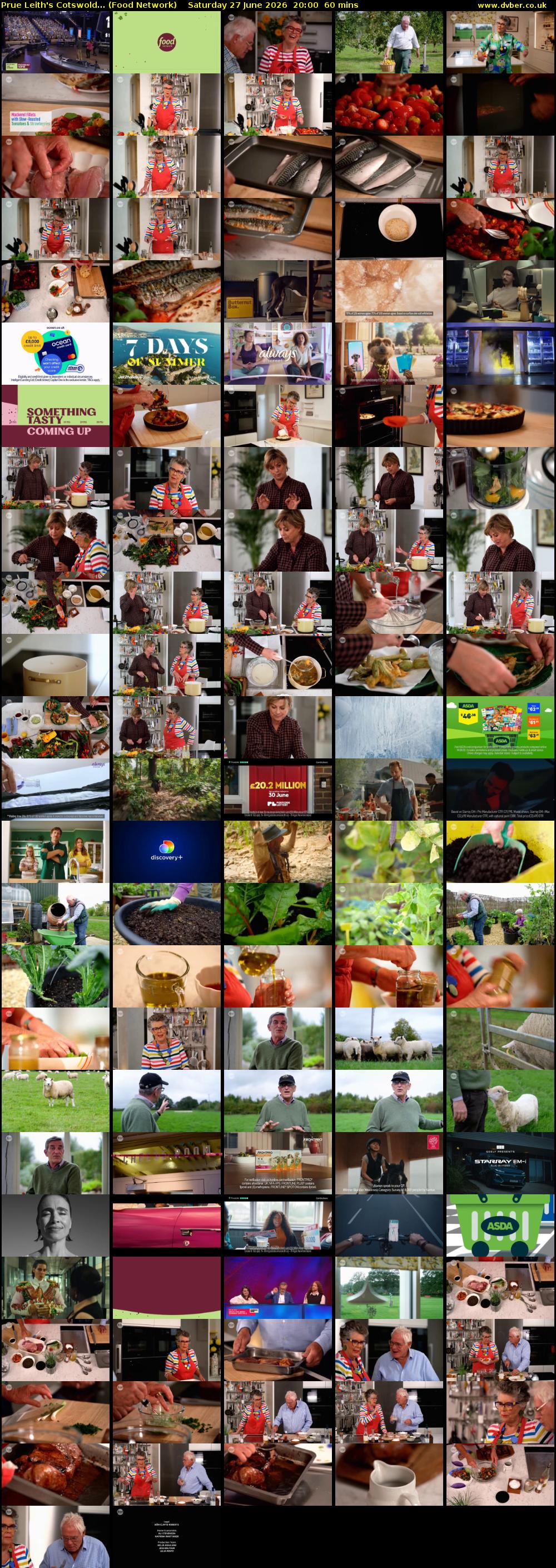 Prue Leith's Cotswold... (Food Network) Saturday 27 June 2026 20:00 - 21:00