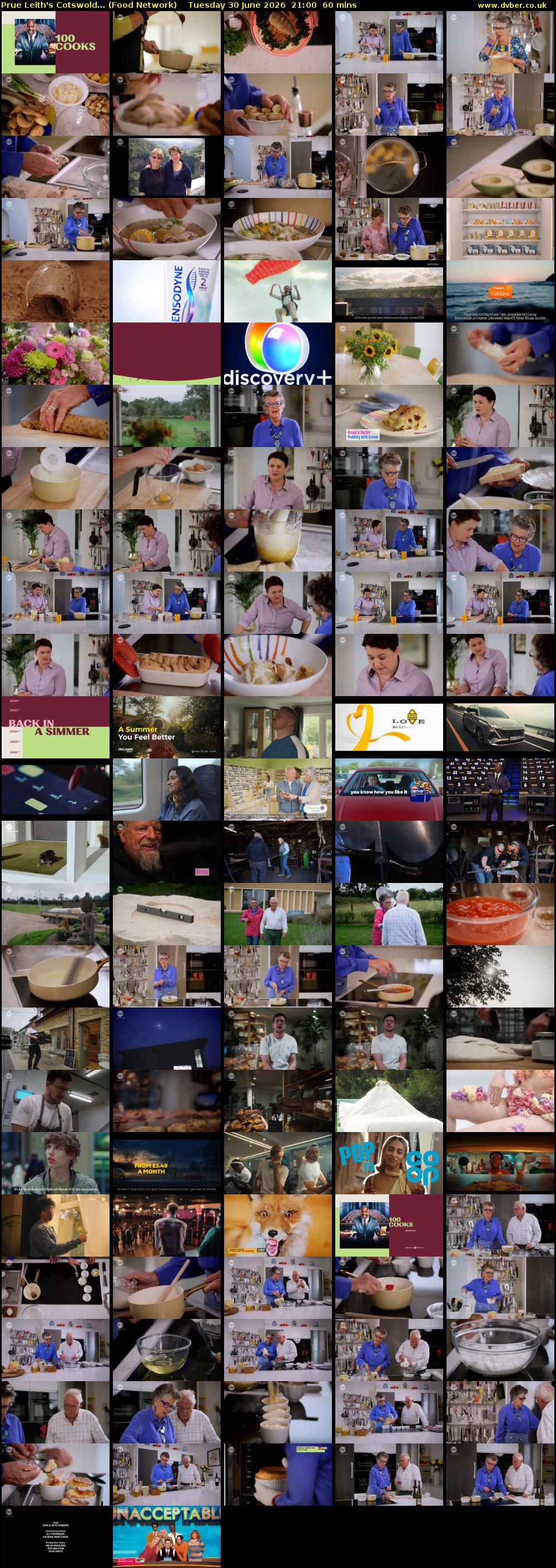 Prue Leith's Cotswold... (Food Network) Tuesday 30 June 2026 21:00 - 22:00