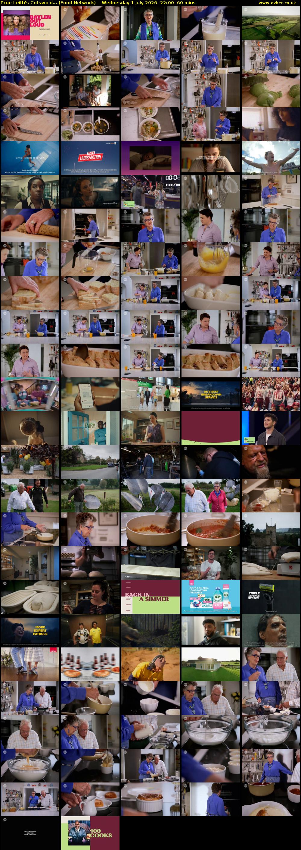 Prue Leith's Cotswold... (Food Network) Wednesday 1 July 2026 22:00 - 23:00