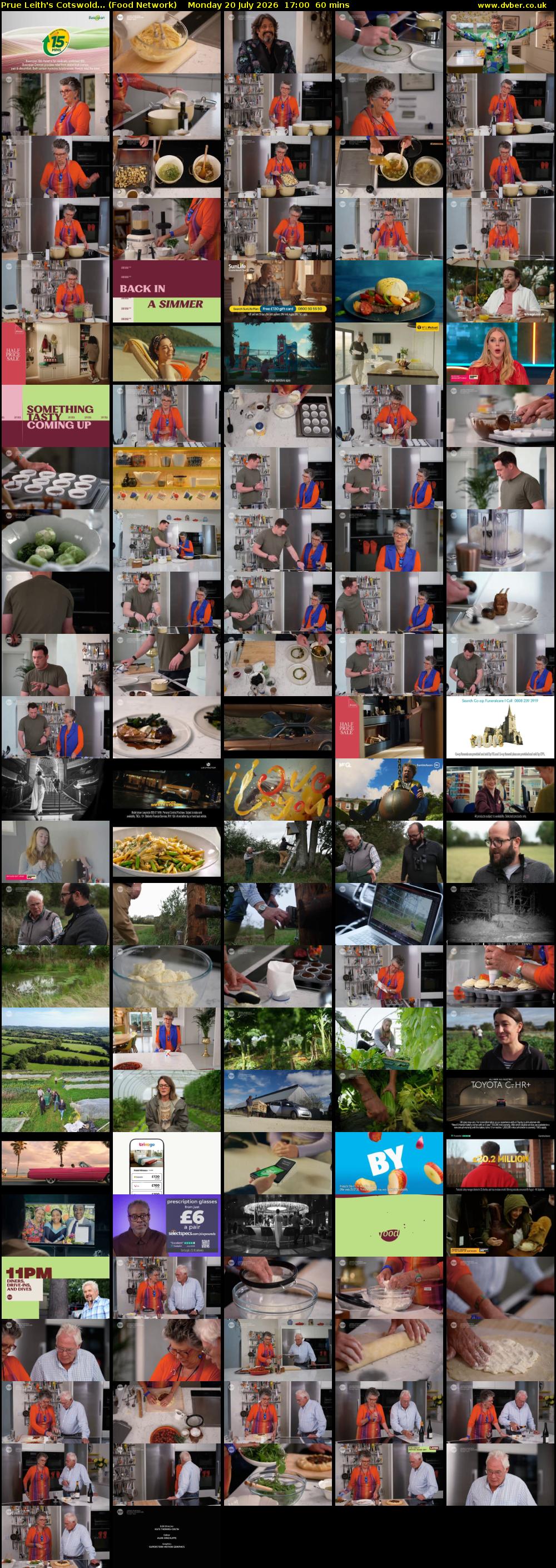 Prue Leith's Cotswold... (Food Network) Monday 20 July 2026 17:00 - 18:00
