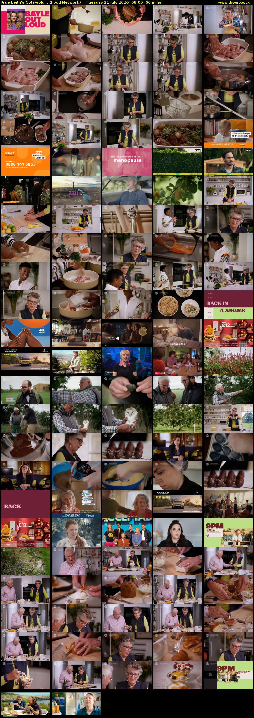 Prue Leith's Cotswold... (Food Network) Tuesday 21 July 2026 08:00 - 09:00
