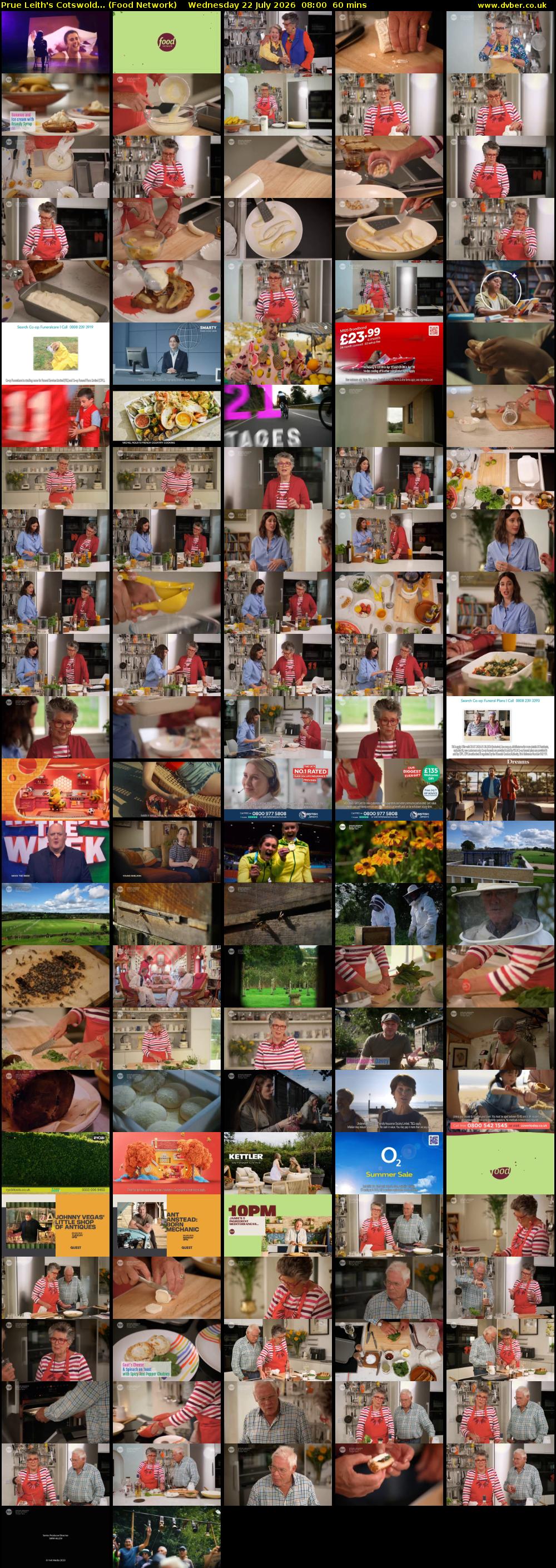 Prue Leith's Cotswold... (Food Network) Wednesday 22 July 2026 08:00 - 09:00