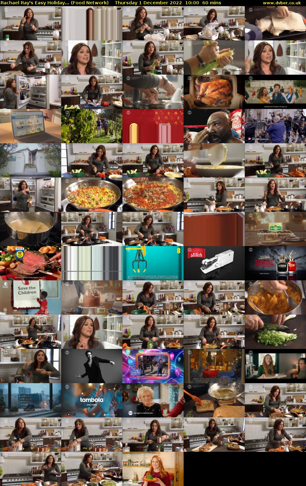 Rachael Ray's Easy Holiday... (Food Network) Thursday 1 December 2022 10:00 - 11:00