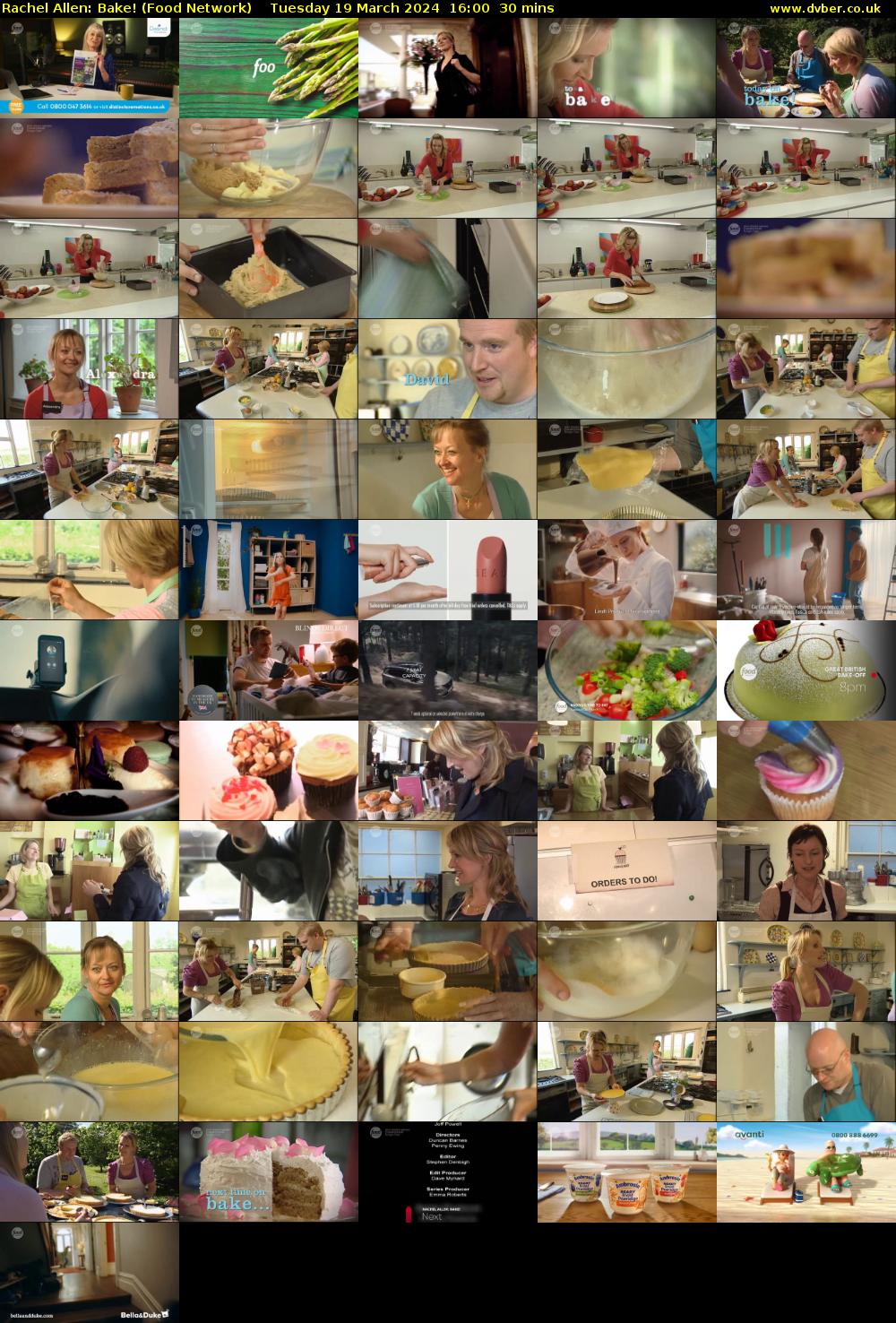 Rachel Allen: Bake! (Food Network) Tuesday 19 March 2024 16:00 - 16:30