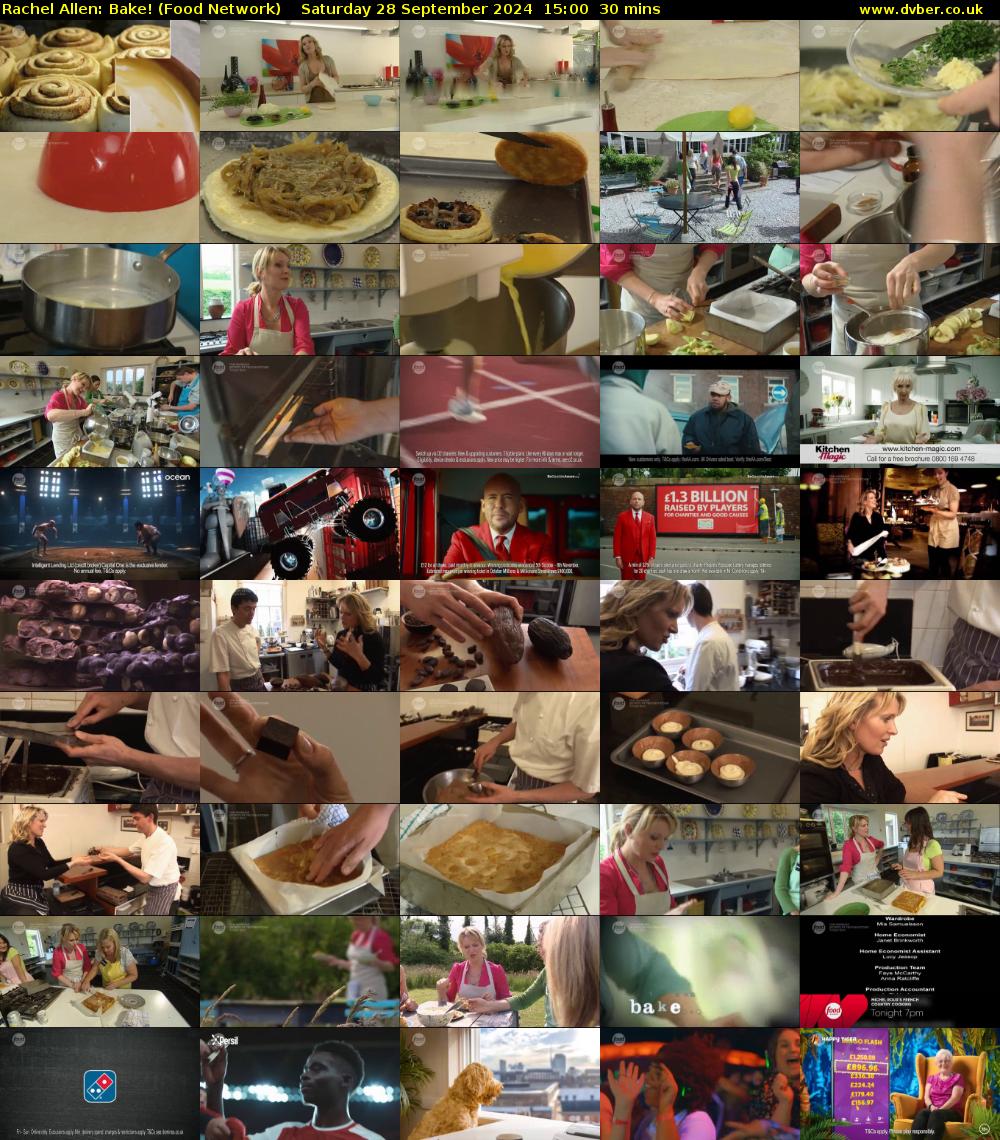 Rachel Allen: Bake! (Food Network) Saturday 28 September 2024 15:00 - 15:30