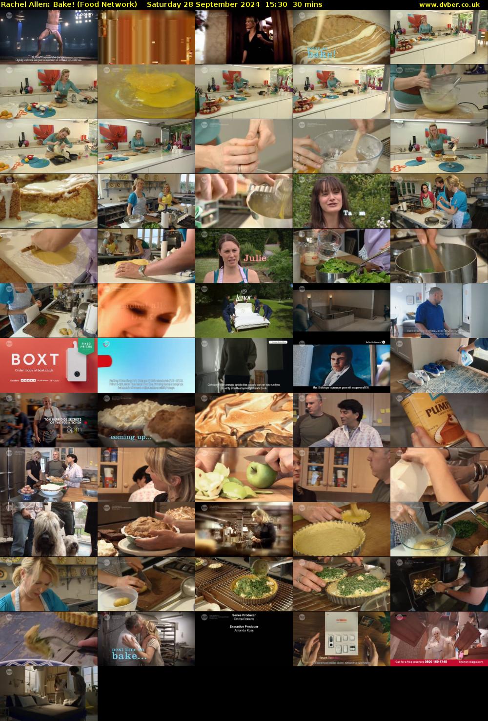 Rachel Allen: Bake! (Food Network) Saturday 28 September 2024 15:30 - 16:00