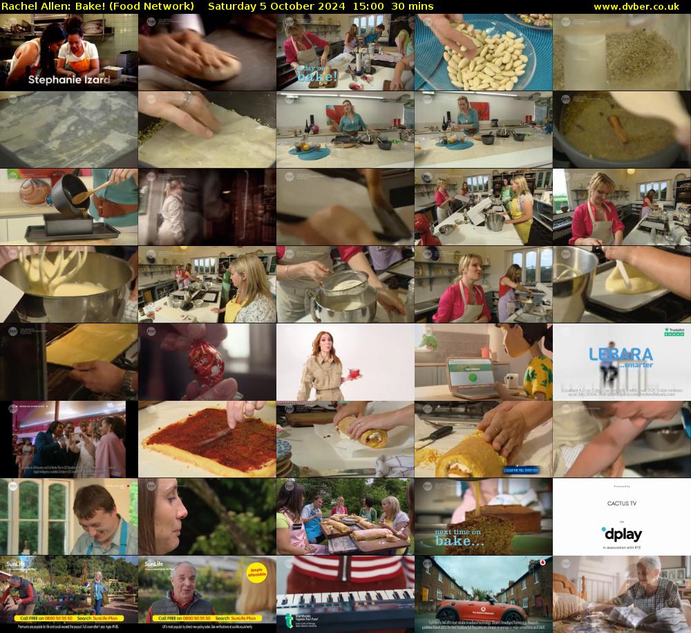 Rachel Allen: Bake! (Food Network) Saturday 5 October 2024 15:00 - 15:30
