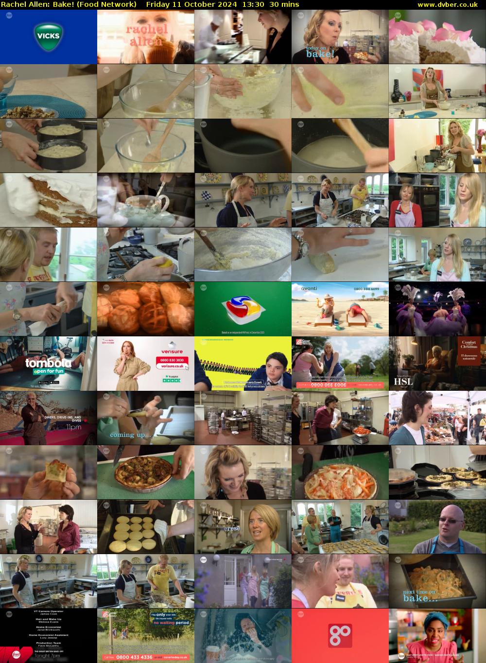 Rachel Allen: Bake! (Food Network) Friday 11 October 2024 13:30 - 14:00