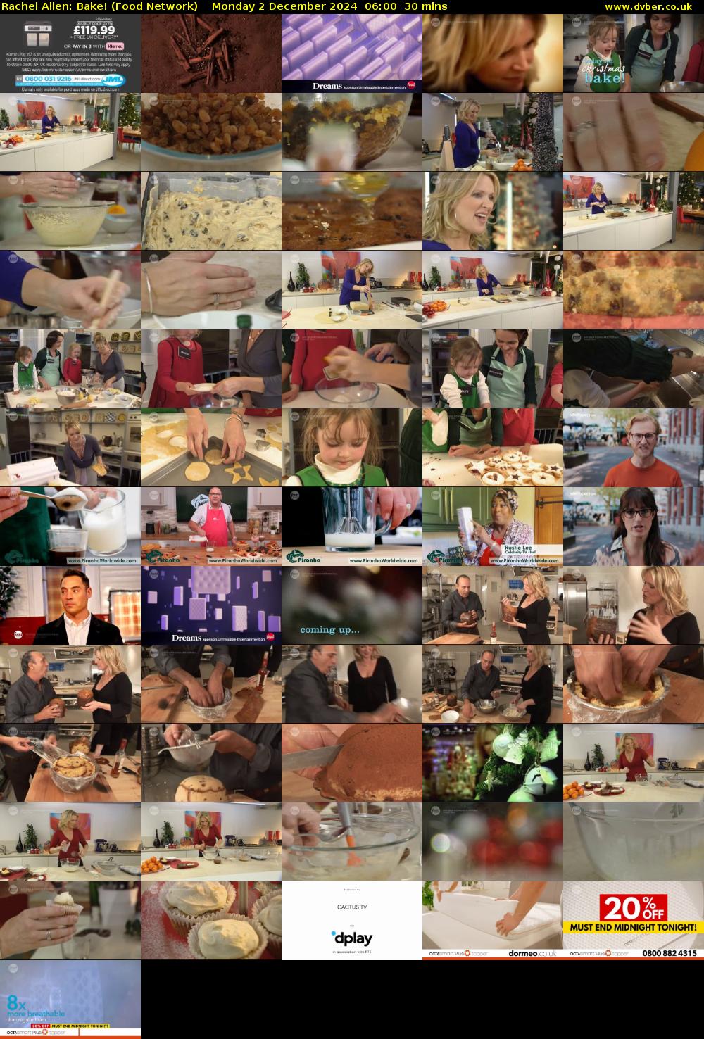 Rachel Allen: Bake! (Food Network) Monday 2 December 2024 06:00 - 06:30