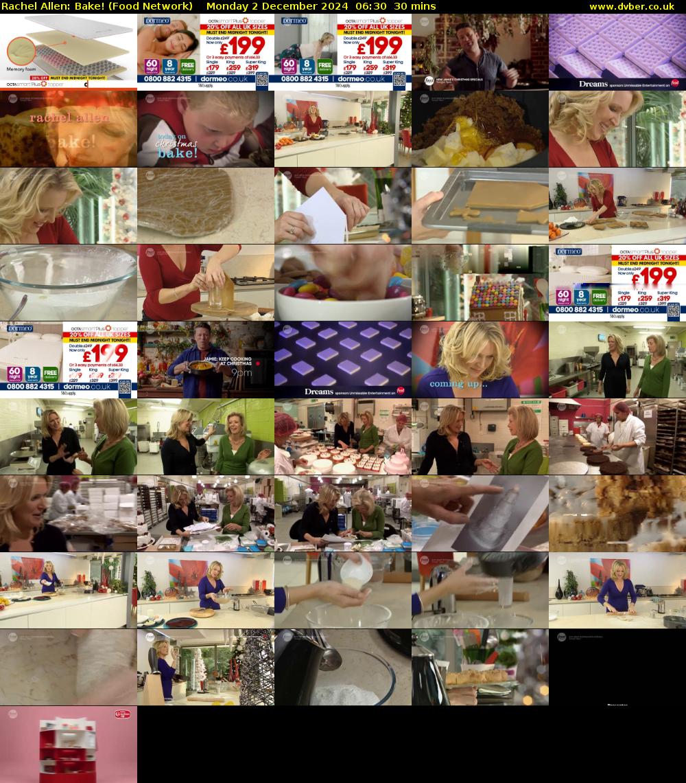Rachel Allen: Bake! (Food Network) Monday 2 December 2024 06:30 - 07:00