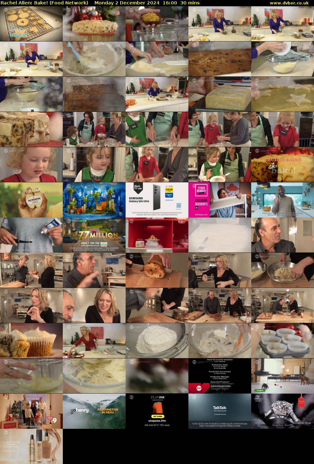 Rachel Allen: Bake! (Food Network) Monday 2 December 2024 16:00 - 16:30