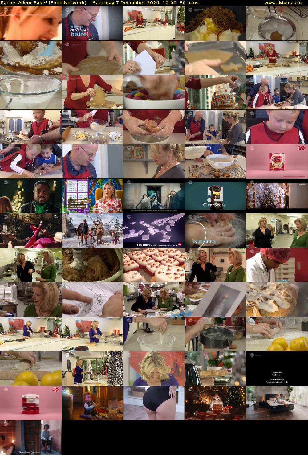Rachel Allen: Bake! (Food Network) Saturday 7 December 2024 10:00 - 10:30