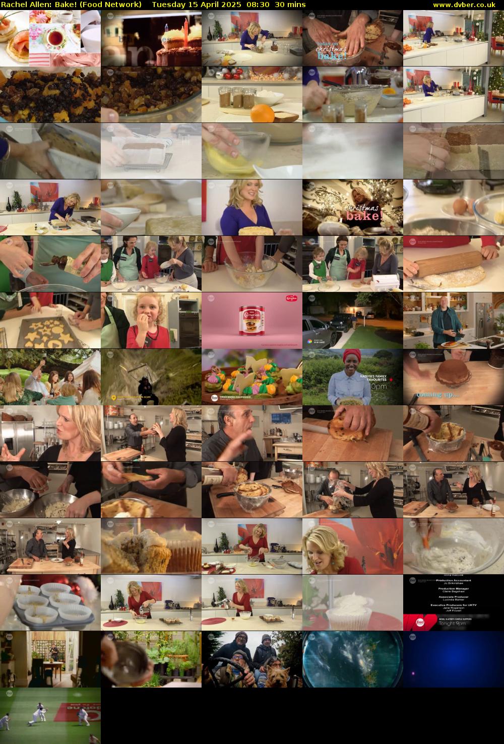 Rachel Allen: Bake! (Food Network) Tuesday 15 April 2025 08:30 - 09:00