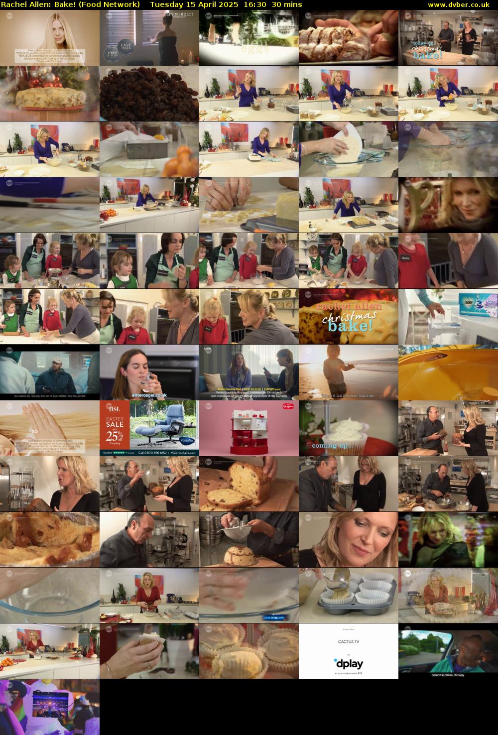 Rachel Allen: Bake! (Food Network) Tuesday 15 April 2025 16:30 - 17:00