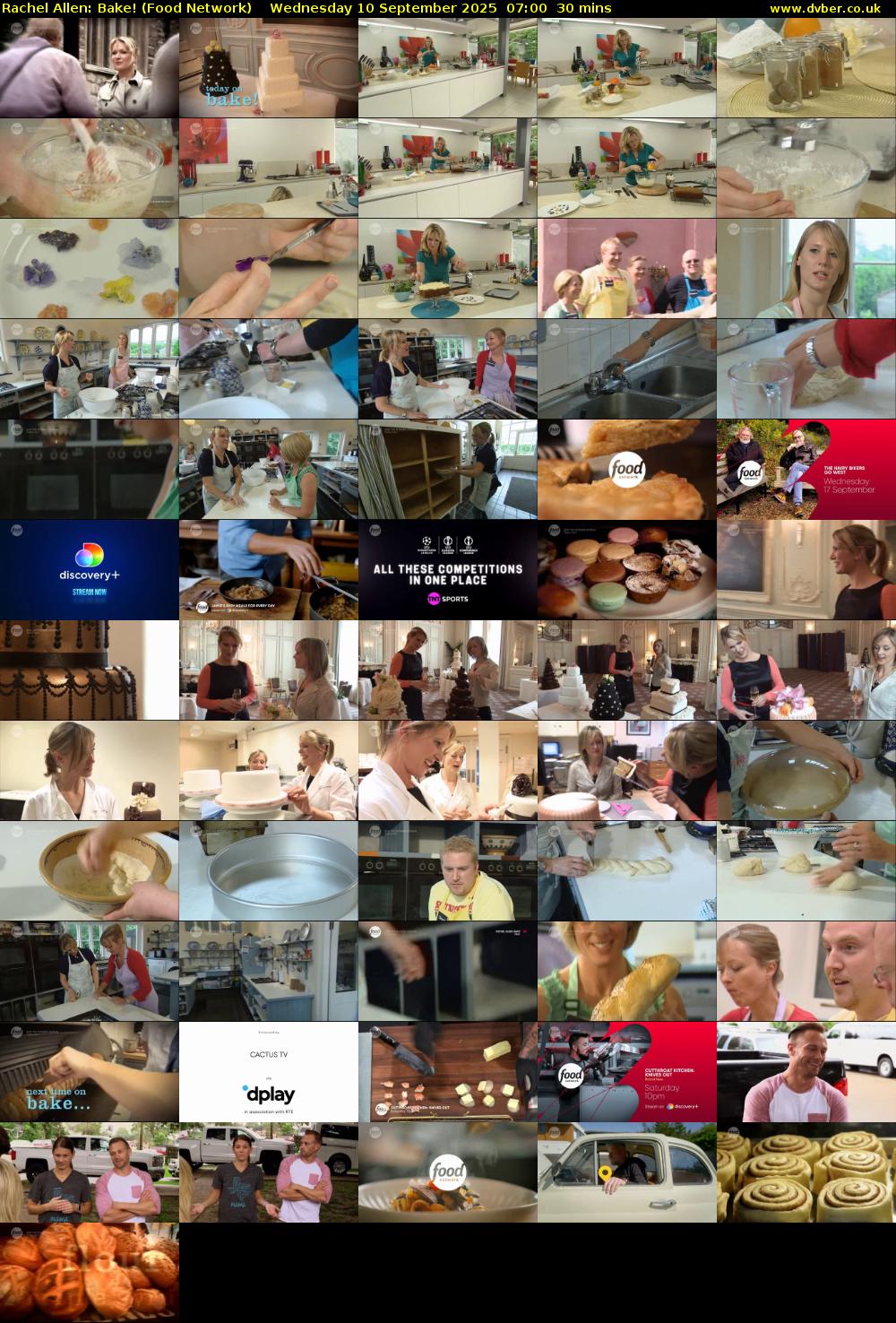 Rachel Allen: Bake! (Food Network) Wednesday 10 September 2025 07:00 - 07:30