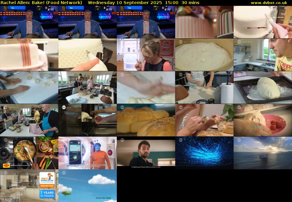 Rachel Allen: Bake! (Food Network) Wednesday 10 September 2025 15:00 - 15:30