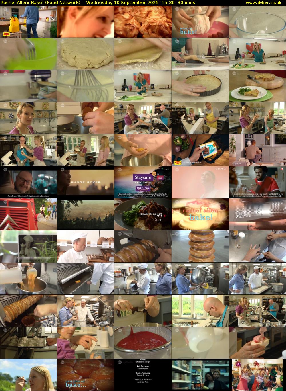 Rachel Allen: Bake! (Food Network) Wednesday 10 September 2025 15:30 - 16:00