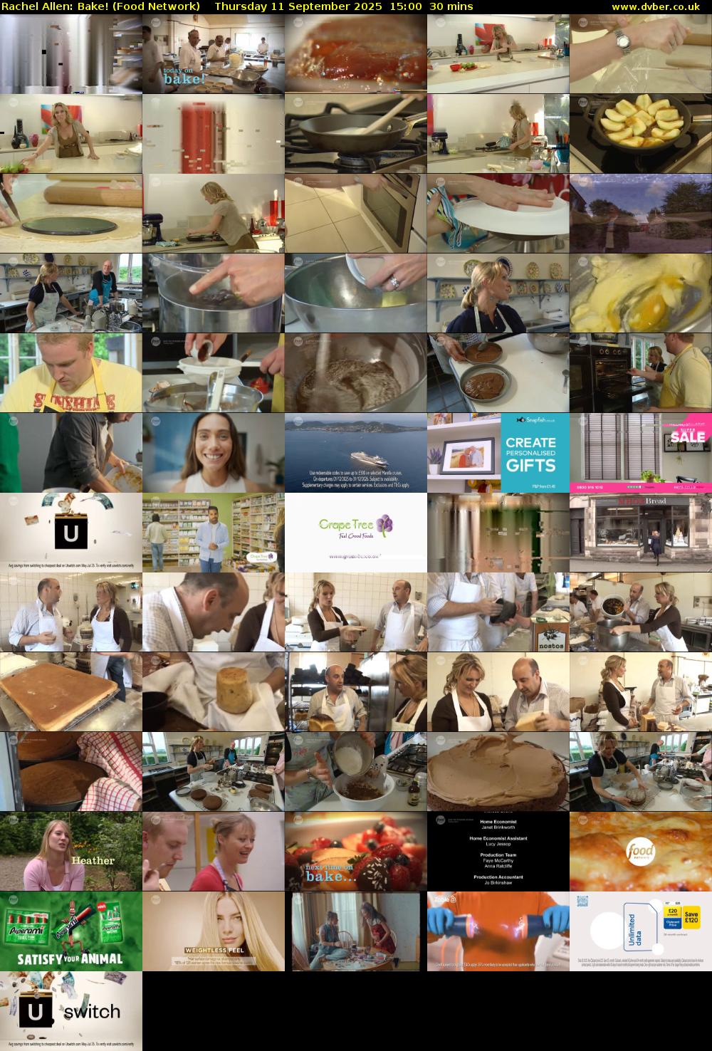 Rachel Allen: Bake! (Food Network) Thursday 11 September 2025 15:00 - 15:30