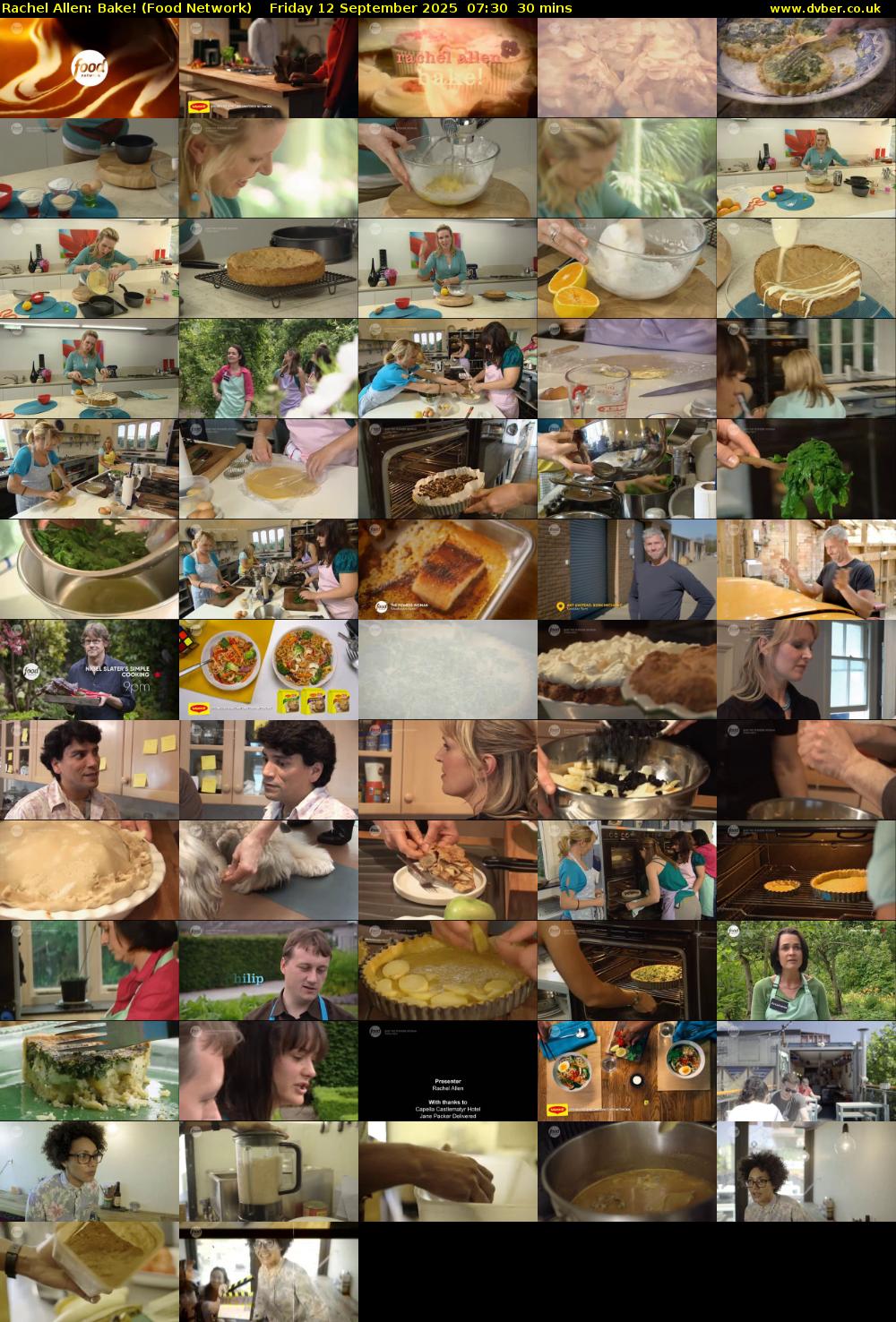 Rachel Allen: Bake! (Food Network) Friday 12 September 2025 07:30 - 08:00