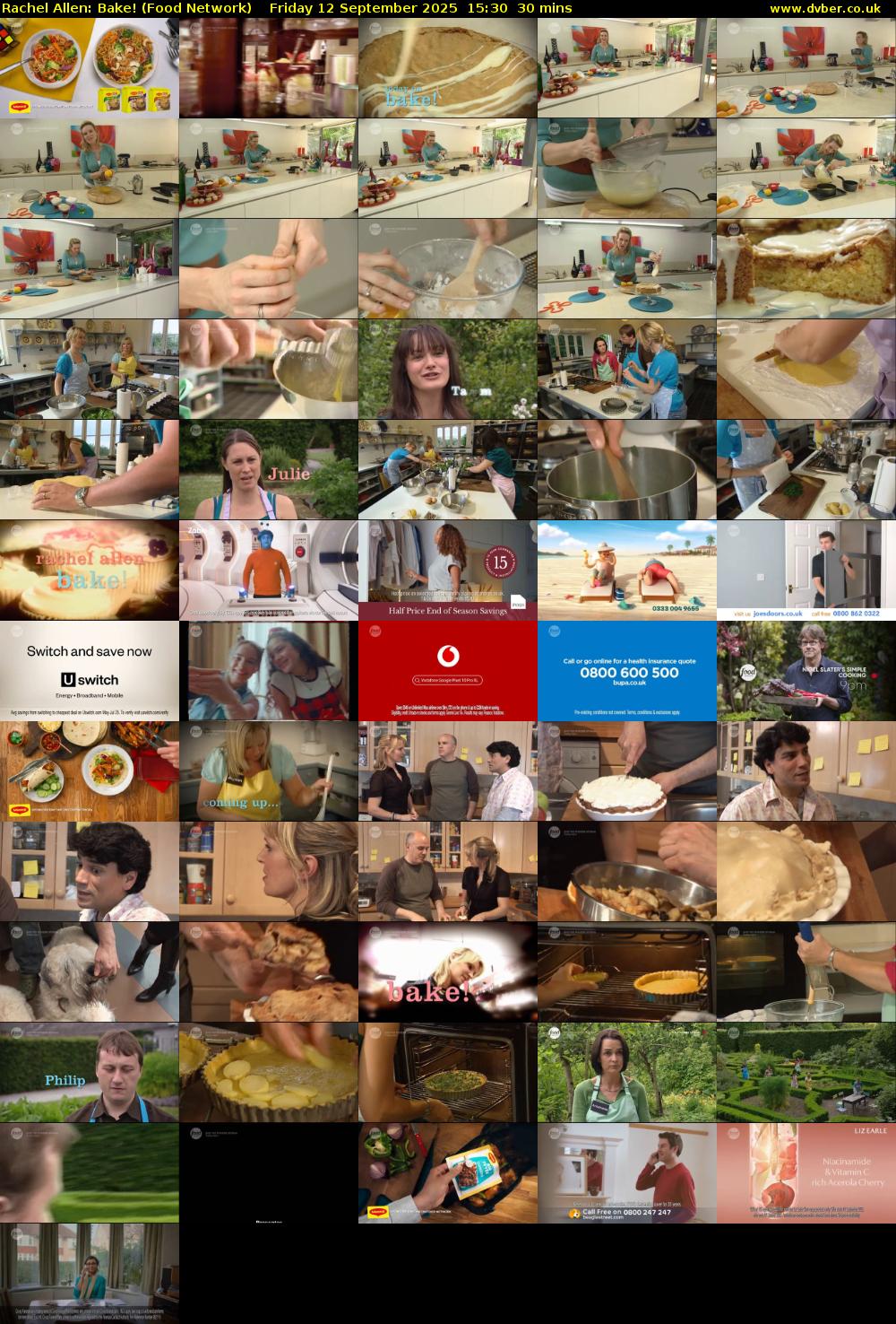 Rachel Allen: Bake! (Food Network) Friday 12 September 2025 15:30 - 16:00